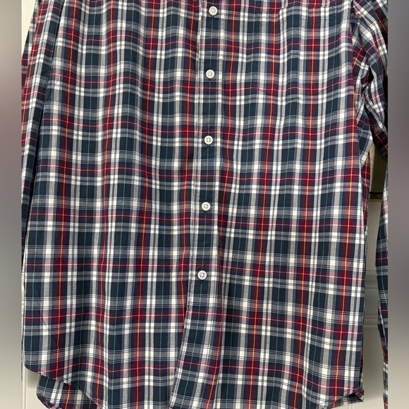 JCREW FACTORY Flex Wash Slim Fit Blue Red White Gingham Long Sleeve Button Large - Picture 3 of 6